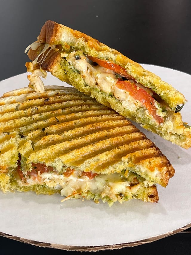 Rustic Chicken Pesto Panini.