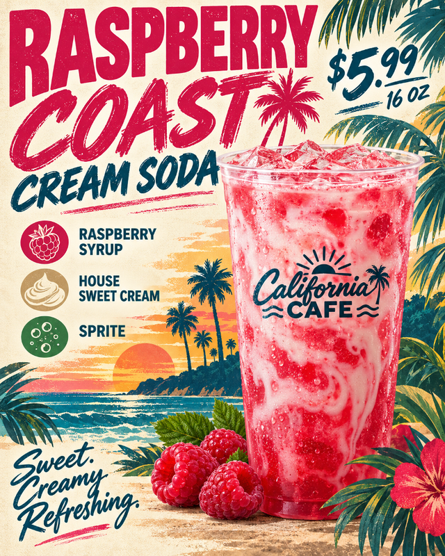 Raspberry Coast Cream Soda.